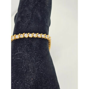 Women's Unbranded Gold Tone Clear Stone Tennis Bracelet One Size